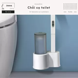 Chổi cọ toilet đóng mở tự động tích hợp miếng tẩy rửa, dụng cụ cọ rửa phòng vệ sinh siêu sạch thế hệ mới