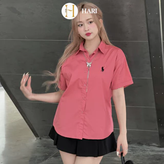 Áo sơ mi Hari cộc tay thêu ngựa 3479 P0K38