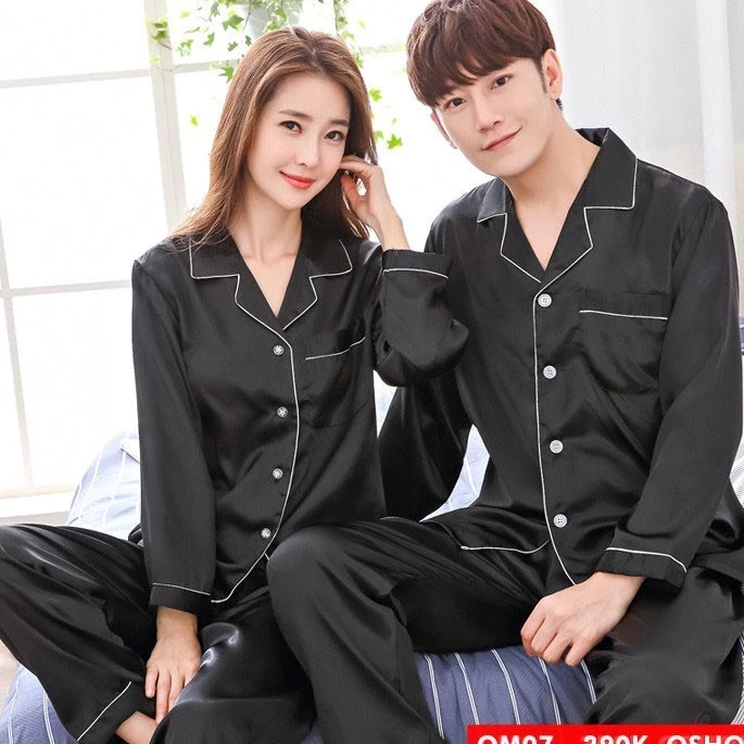 Bộ Đồ Ngủ Tay Dài Trơn Phù Hợp Được Cả Nam Và Nữ Mặc Nhà Hay Đi Dạo Đều Đẹp #XuongMayPhươngTrần6674