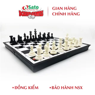 Cờ vua quốc tế có nam châm (mẫu 1) Sato 040, Board game quốc tế, bàn cờ 31x31cm Made in Vietnam