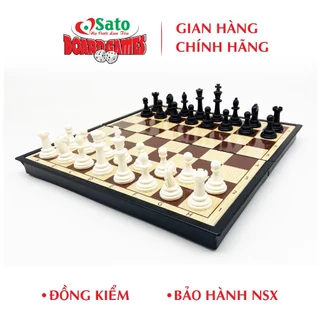 Cờ vua quốc tế có nam châm (mẫu 2) Sato 041, Board game quốc tế, bàn cờ 31x31cm Made in Vietnam