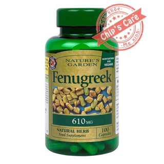 cỏ cà ri Viên uống lợi sữa cỏ cari Nature's Garden Fenugreek 610mg 100 viên