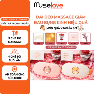 Đai đeo massage DELADEP chườm ấm giảm đau bụng kinh nguyệt, túi làm ấm bụng tử cung cho phụ nữ quà tặng bạn nữ