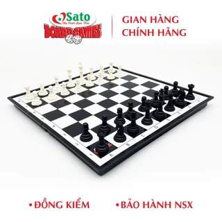 Cờ vua quốc tế có nam châm (mẫu 5) Sato 058, Board game quốc tế, bàn cờ 24x24cm Made in Vietnam