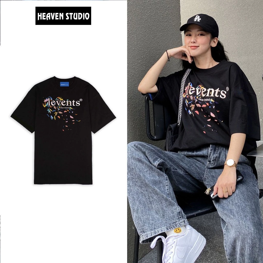 Áo Thun Local Brand Unisex Heaven Studio "Levents Floral", Áo Phông Unisex form rộng 100% Cotton