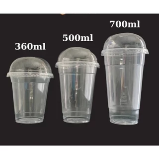 {Lốc 50} Cốc Nhựa PP 360ml 500ml 700ml kèm nắp chuyên dùng quán trà sữa, trà đào