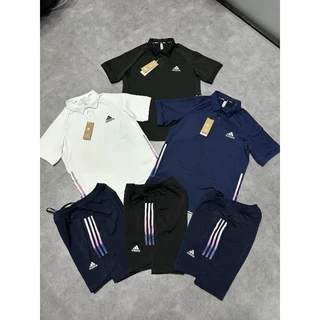 Bộ thể thao nam adidás run icons 3 stripers polo set hàng chuẩn đẹp full tag cam kết chất lượng