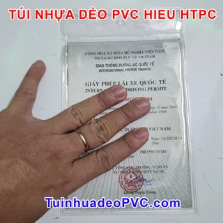 Túi nhựa dẻo PVC bảo vệ bằng lái xe quốc tế IDP (túi A6 treo)