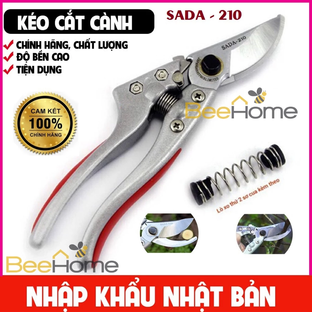 Bộ Kéo Cắt Cành Cây Nhật Bản Sada 210 Sk5 - Kìm Cắt Cành Cây Cảnh, Tỉa Cành Cây - Dụng Cụ Làm Vườn