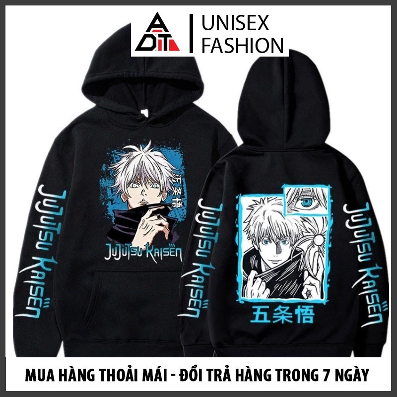 Mẫu áo Hoodie anime jujutsu kaisen satoru gojo thu đông áo nam nữ độc đẹp giá rẻ