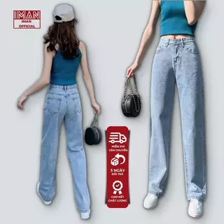 Quần jeans ống suông rộng xanh nhạt phong cách Retro Ulzzang (Có Bigsize ) Pants Nữ