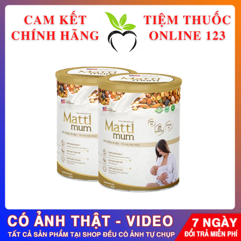 COMBO 3 LON Sữa hạt lợi sữa Matti Mum 100% đạm thực vật cho mẹ sau sinh - Hộp 650g