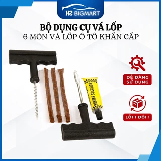 Bộ dụng cụ vá săm vỏ lốp xe máy ô tô không ruột săm khẩn cấp chuyên dụng 4 chi tiết. Tiện Dụng Tiết Kiệm