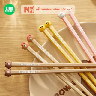 Set 4 Đũa Hợp Kim Line Friends Cao Cấp Chịu Nhiệt Độ Cao Chống Ẩm NhaNieu