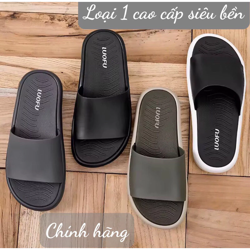 Dép nam quai ngang, Dép cao su non đế mềm Luofu cao cấp, hàng công ty siêu êm trống lún xẹp siêu bền nhiều màu sắc