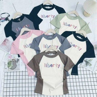 Áo Babytee Phối Thân Liberty Chất Borip Quảng Châu Co Dãn 4 Chiều - Dư Tú Lệ Shop