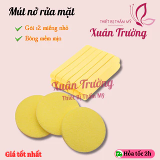 Gói 12 miếng Bông rửa mặt - mút nở, bọt biển rửa mặt | Mút rửa mặt Chivey