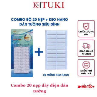 Combo 20 nẹp dây điện dán tường, cố định dây điện - siêu dính, tiện dụng