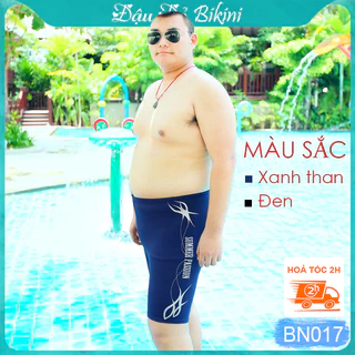 Quần bơi big size cho nam giới, có size lớn đến 125kg, dáng sooc đùi dài, thun bơi lạnh dày dặn co giãn 4 chiều | BN017