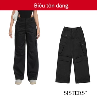 Quần kaki túi hộp ống suôn SISTERS nữ màu đen Gemmy SIS-CLUB I SS-Q43