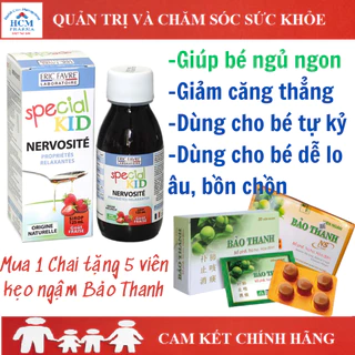 Siro ngủ ngon cho bé Special Kid Nervosite giảm căng thẳng, stress, tự kỷ, động kinh vị dâu chai 125ml nhập Pháp SPC08