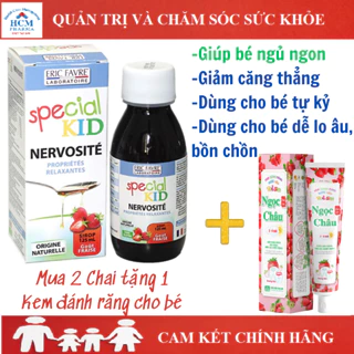 Siro ngủ ngon cho bé Special Kid Nervosite giảm căng thẳng, stress, tự kỷ, động kinh chai 125ml vị dâu nhập Pháp SPC08