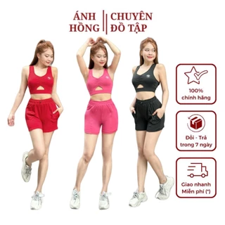 Bộ tập gym yoga aerobic nữ, bộ áo sát nách, bộ tập thể thao nữ( HT-01)