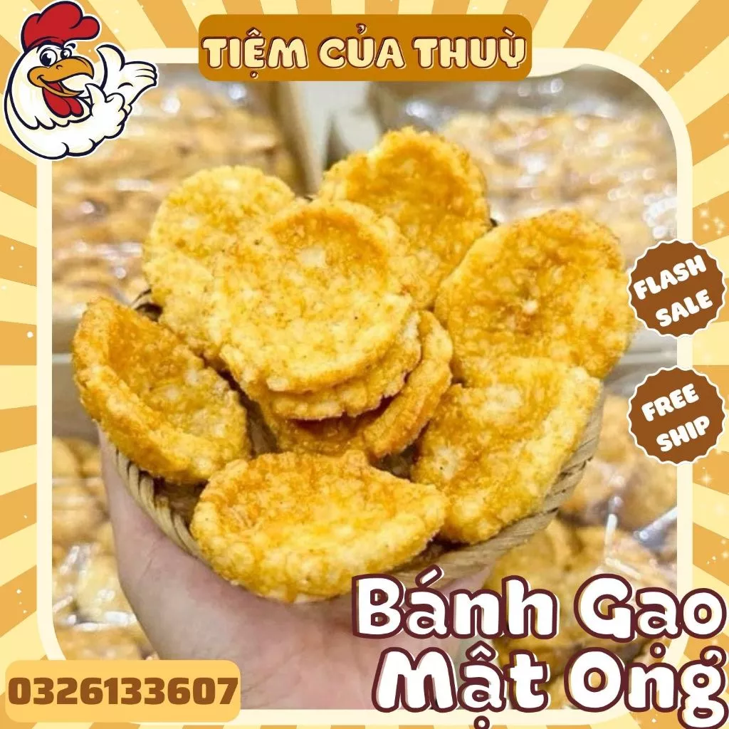 500G Bánh Gạo Nhật Mật Ong, Bánh Gạo Mật Ong Đậm Vị, đồ ăn vặt, bánh, Tiệm ăn vặt Thuỳ Bùi