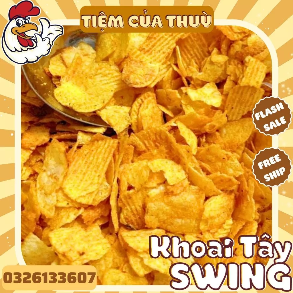 500G Bim Bim Khoai Tây Swing, Ostar Vỡ Cánh Ngon Giòn Đậm Đà, đồ ăn vặt, Tiệm Ăn Vặt Thuỳ Bùi