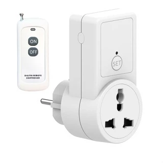 Ổ cắm điều khiển từ xa không dây 100 mét bật tắt máy bơm nước công suất lớn 10A-2300W Al-09RC sóng RF 433Mhz xuyên tường