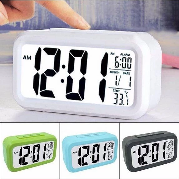[LOẠI TO]Đồng hồ Đồng hồ báo thức để bàn đa năng cảm biến nhiệt độ có đèn nền hiển thị ngày tháng độ chính xác cao