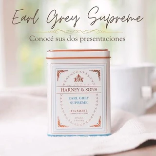 [NGON KINH ĐIỂN]Trà bá tước Earl Grey Supreme Harney and Sons hộp tin trắng