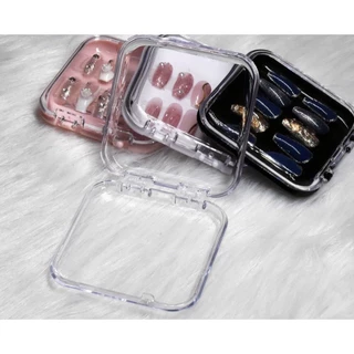 Hộp đựng nailbox móng tay, hộp nail box trong suốt hình vuông - Vy nail