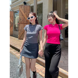 Áo thun babytee tôn dáng, Áo croptop chất cotton 3 màu - ANN CLOTHING