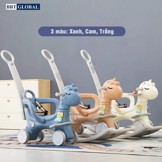 Ngựa bập bênh BBT GLOBAL kết hợp xe chòi chân có nhạc cho bé RK-511