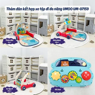 Umoo Thảm Nhạc Đàn Umoo Cho Bé Sơ Sinh Kiêm Xe Tập Đi 3IN1Có Nhạc Đàn Piano, Bé Nằm Nghe Nhạc Phát Triển Thính Giác