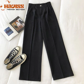 Quần suông nữ ống rộng Haviss vải Ruby cao cấp dáng quần suông culottes thời trang công sở thanh lịch năng động