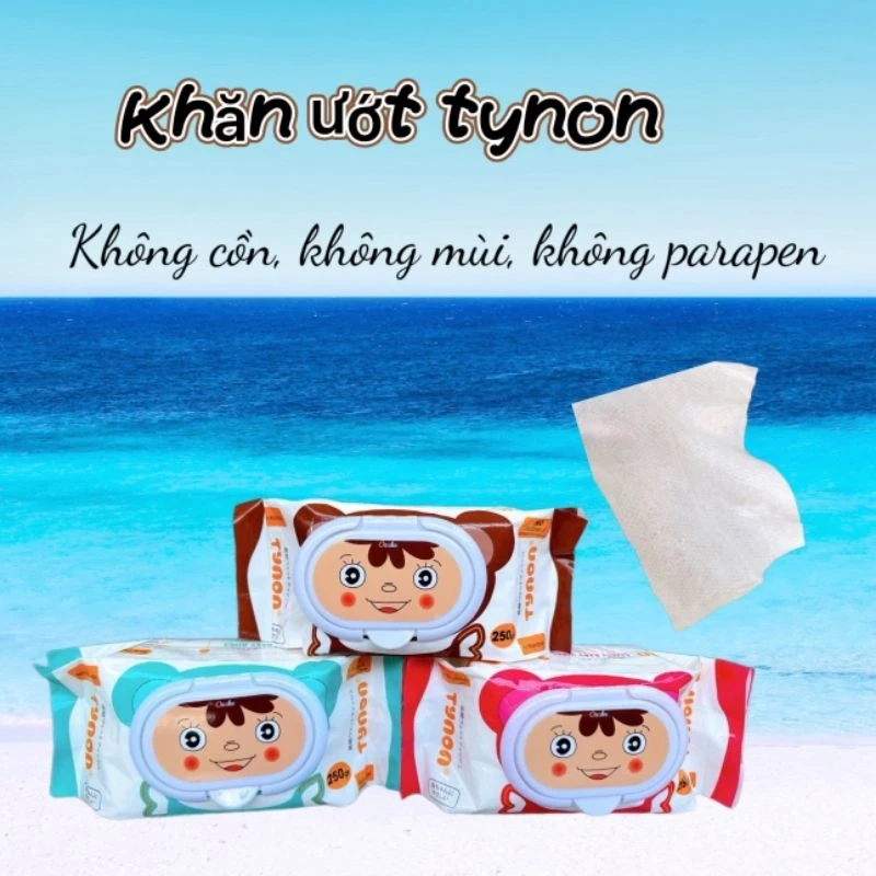 Giá Sỉ 1 Thùng 30 Gói Khăn Ướt Baby Không Mùi TYNON Khổ Lớn nặng 650gr