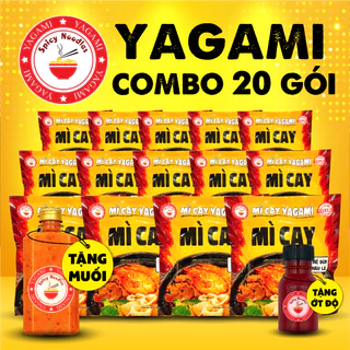 Mì Cay Yagami Combo 20 gói với hương vị chuẩn quán [Tặng muối chấm lớn + ớt độ nhỏ]