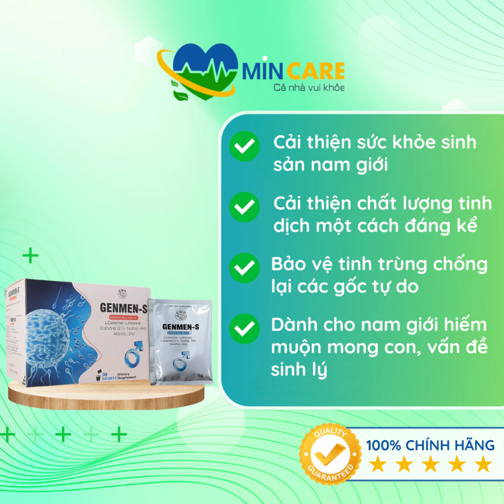 GENMEN-S Bổ tinh trùng NHẬT BẢN - Cải thiện chất lượng tinh dịch - Tăng khả năng có con