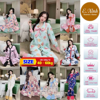 Đồ ngủ pyjama dài tay - đồ bộ chuẩn mango mặc nhà nữ cao cấp