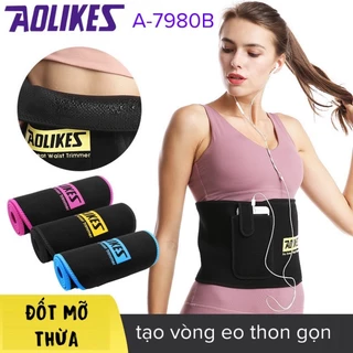 Đai Lưng Quấn Nóng Đốt Mỡ Bụng AOLIKES A-7980B Dây Nịt Bụng Tập Gym Chạy Bộ Có Túi Điện Thoại