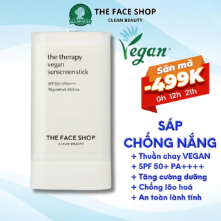 Sáp chống nắng thuần chay dạng thỏi The Face Shop The Therapy Vegan Sunscreen Stick SPF50+ PA++++ 18g