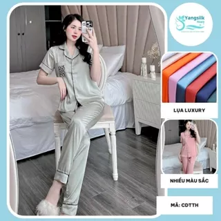 Đồ bộ nữ tay ngắn Sam luxury CDTTH bộ lụa mặc nhà cao cấp chất lụa mềm mượt nhẹ nhàng lên phom chuẩn