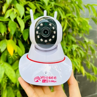 Camera YOOSEE 3 Râu Xoay 360 Độ Full HD 5.0MP 3K- Đàm Thoại 2 Chiều- Báo Động Chống Trộm- Ban Đêm Có Màu- Wifi Không