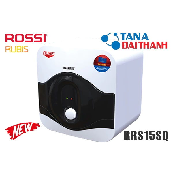 Bình nóng lạnh cao cấp Rossi Rubis 15-20-30 lít vuông RRS15/20/30SQ- chống nước, chống giật-Làm nóng nhanh-Bh chính hãng