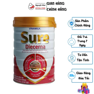 Sữa bột Vinamilk sure diecerna tiểu đường, kiểm soát đường huyết, tốt cho tim mạch, tăng cường sức đề kháng hộp 900g