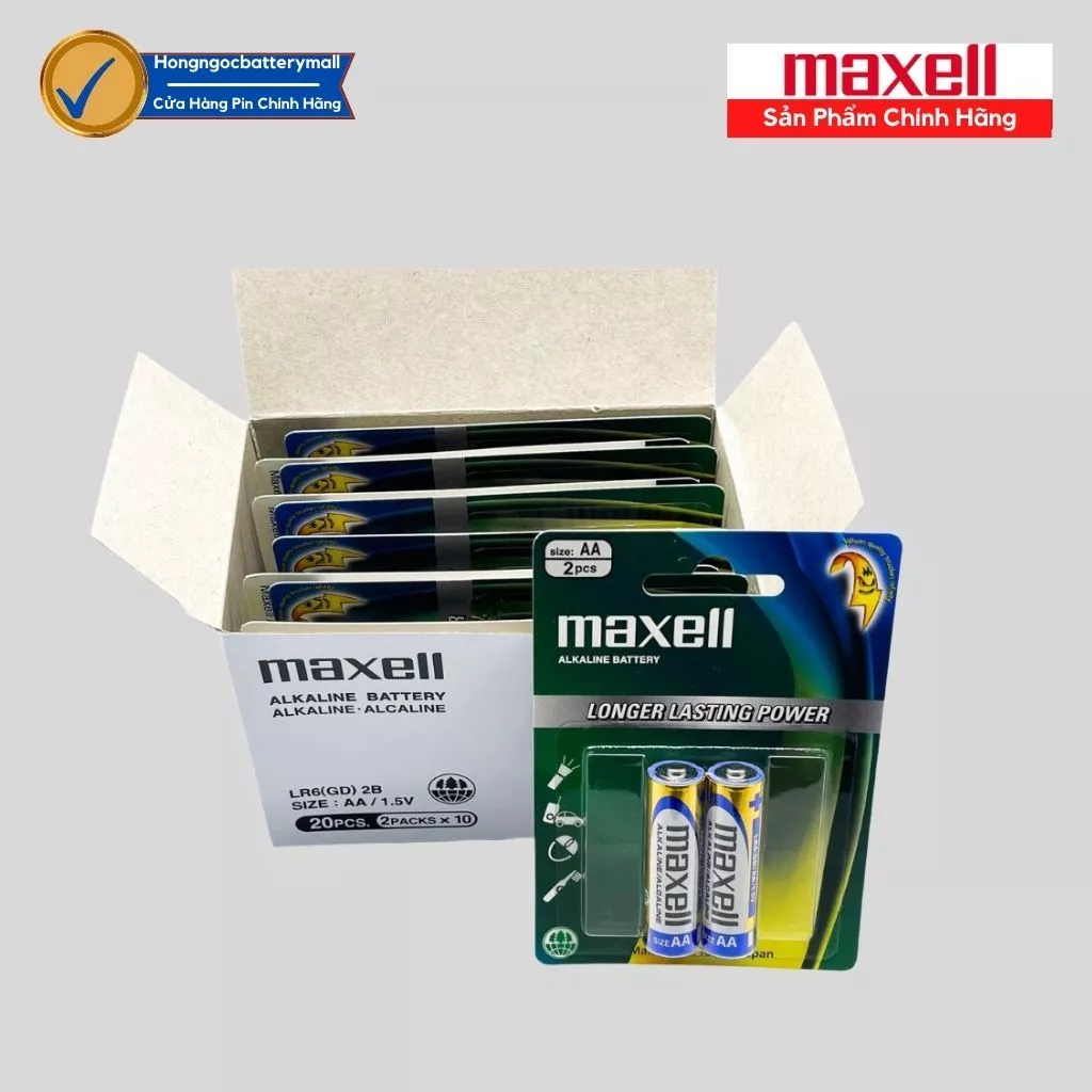 Hộp 20 Viên Pin AA / AAA Maxell Alkaline 1,5V Siêu Bền Bỉ Chính Hãng