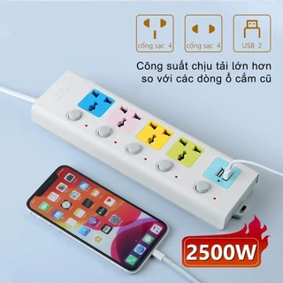 Ổ Cắm Điện Thông Minh Đa Năng Có 2 Cổng Sạc usb Dài 4.0m