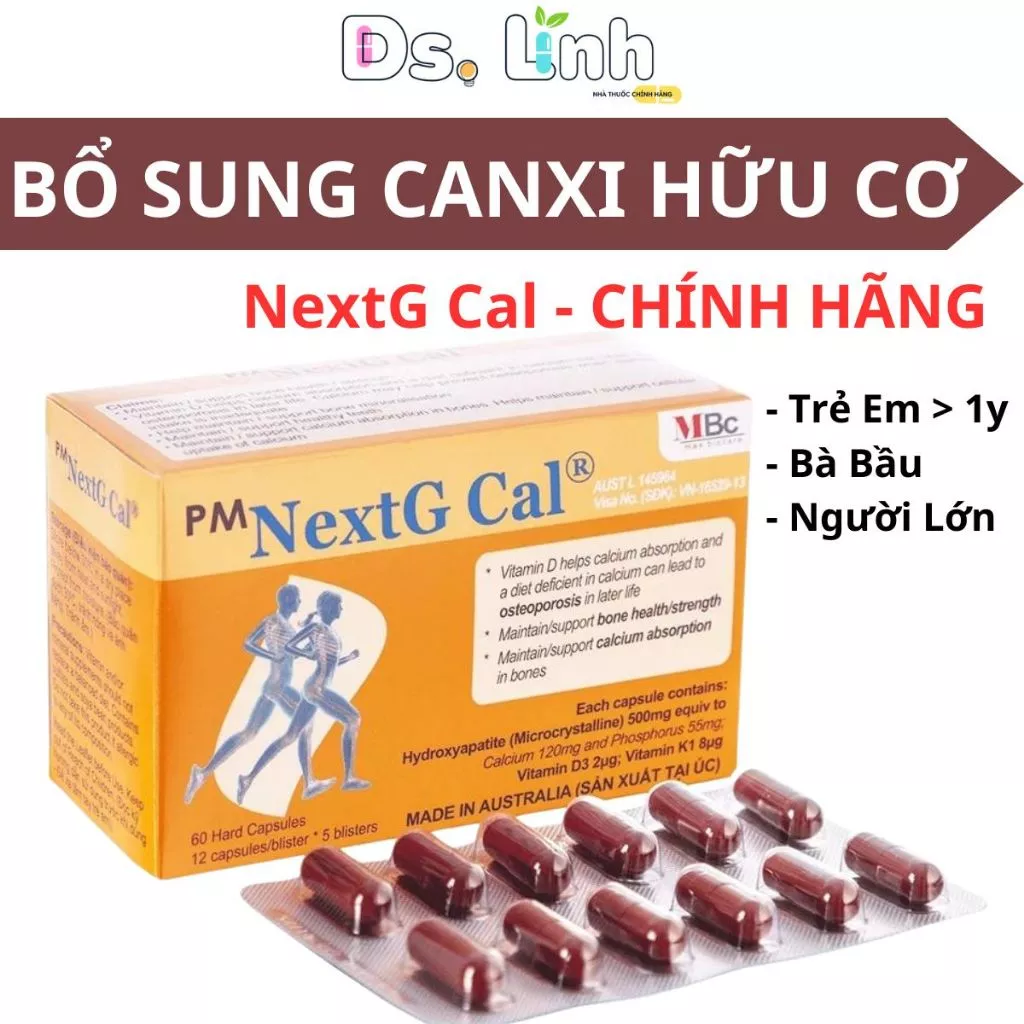 NextG Cal - Viên Uống Canxi Hữu Cơ PM NextG Cal Nhập Khẩu Úc Hộp 60 viên